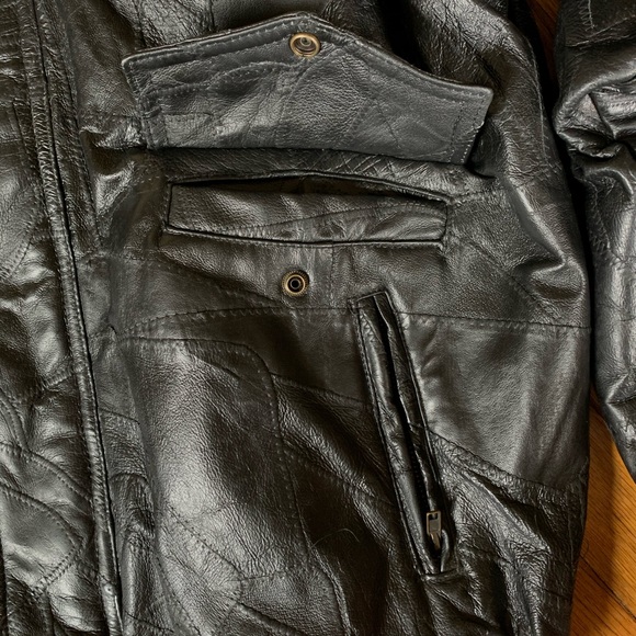 XXL Vintage Leather Jacket US Navy - Picture 3 of 11